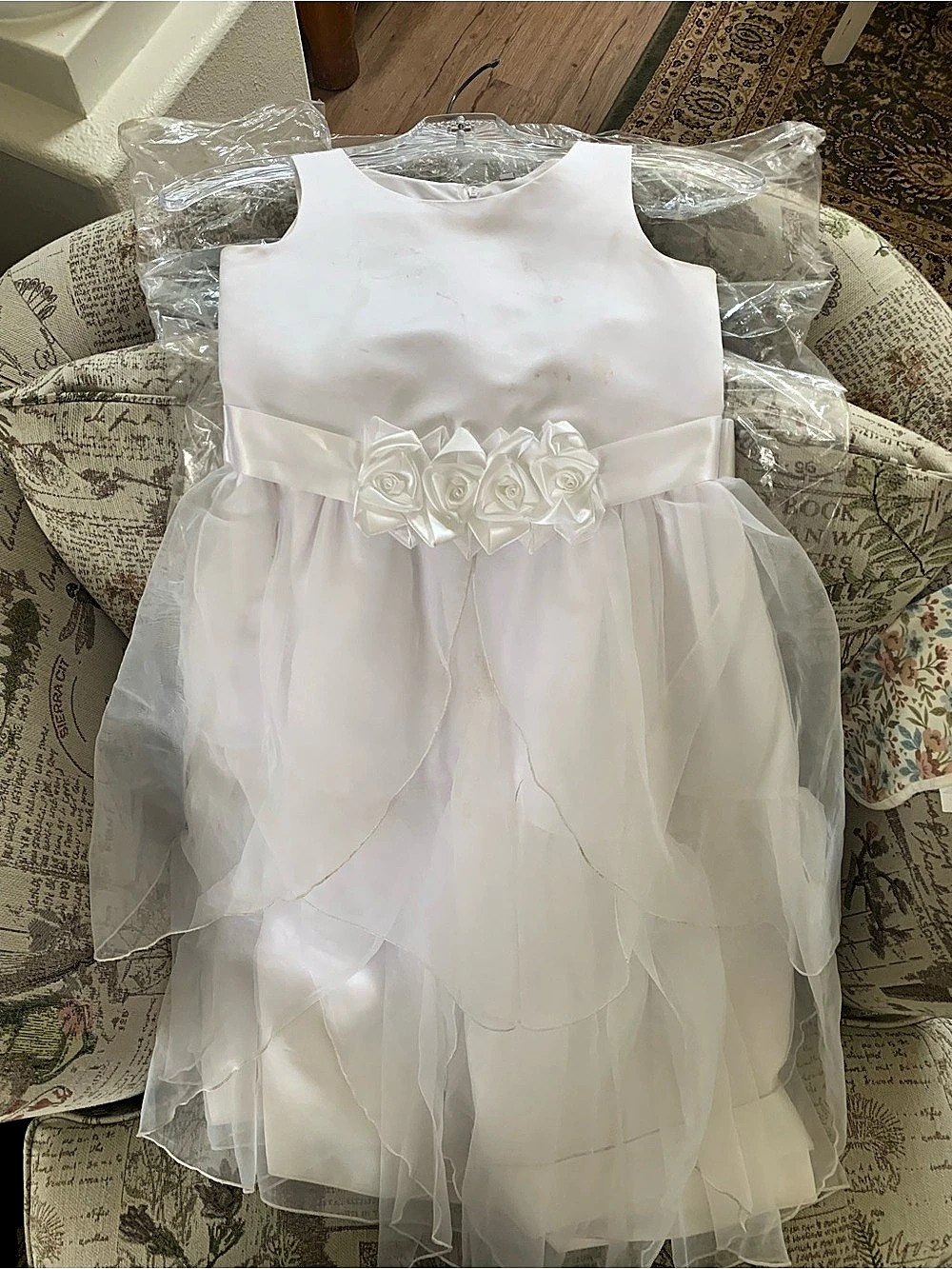 White Flower Girl Communion Dress